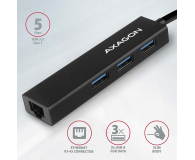 Axagon HMA-GL3A SuperSpeed USB-A hub + gigabit LAN - 1485449 - zdjęcie 2